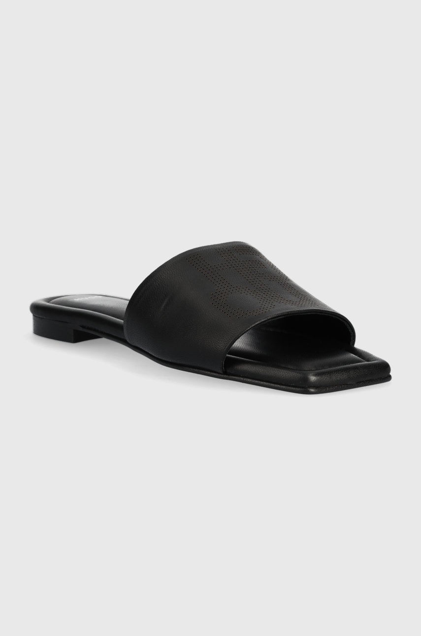 

Кожаные шлепанцы HUGO Lola Lg Slide-c женские цвет чёрный