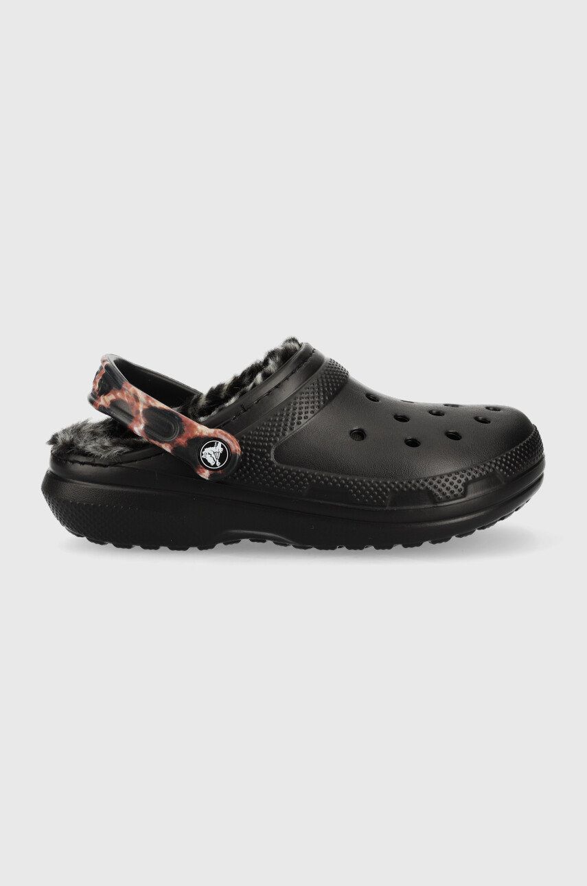 Crocs papuci de casa Classiclinedanimalremixclog culoarea negru answear.ro imagine noua 2022