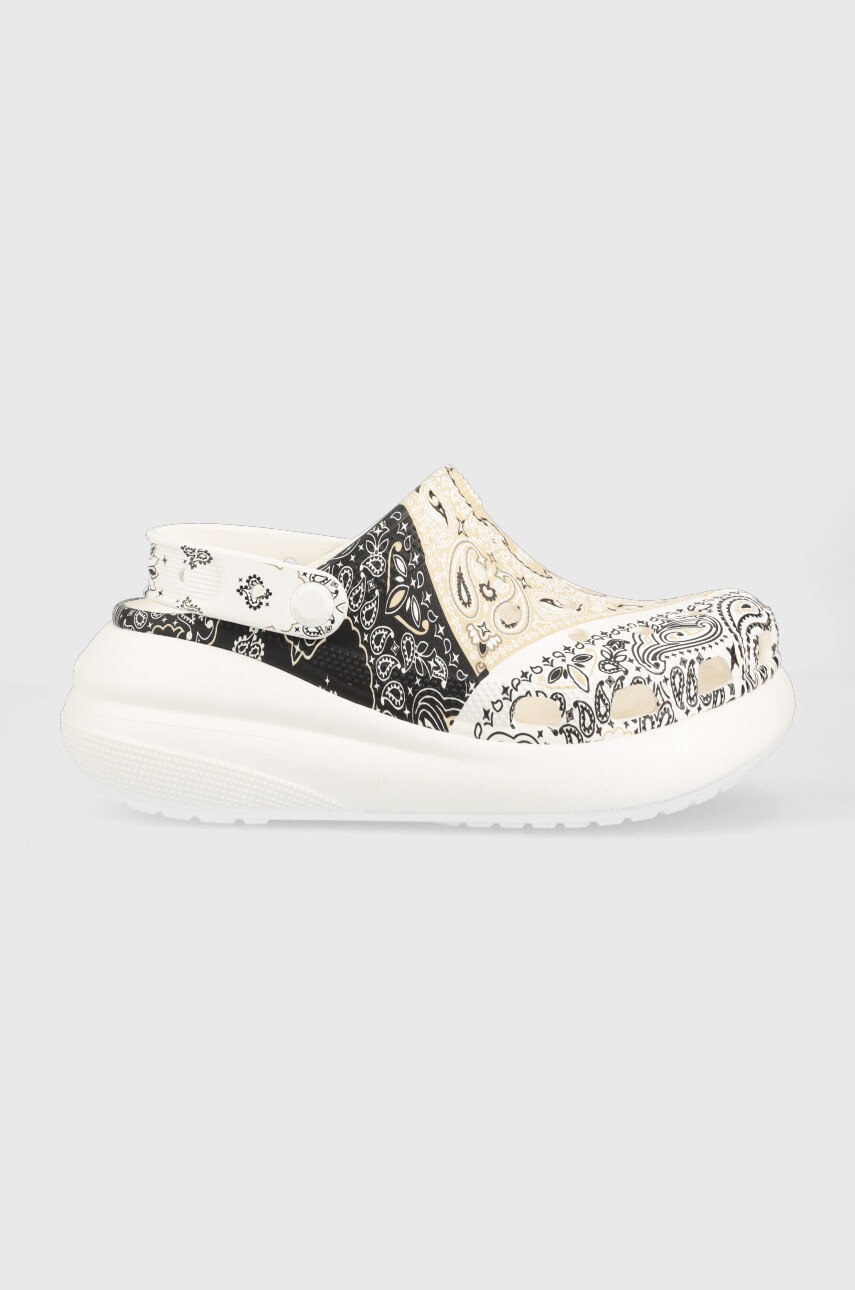 

Чехли Crocs Classic Crush Bandana Clog в бежово с платформа 208119, Бежов