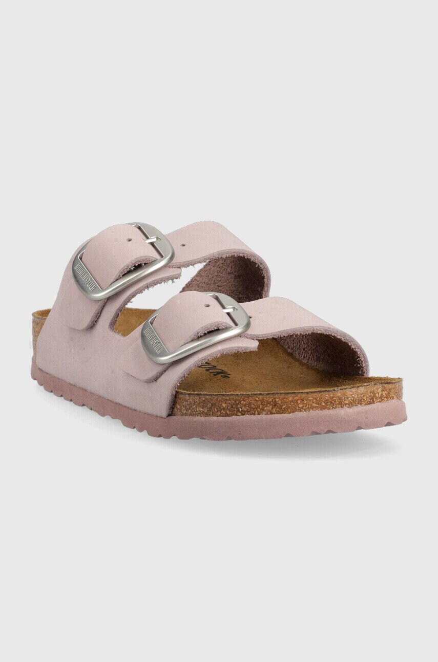 

Кожаные шлепанцы Birkenstock Arizona Big Buckle женские цвет фиолетовый Narrow Width