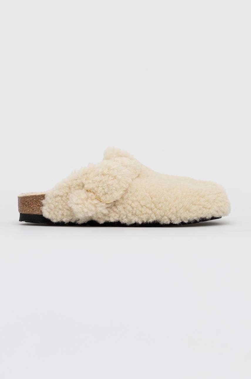 Birkenstock papuci de lana boston bb culoarea bej
