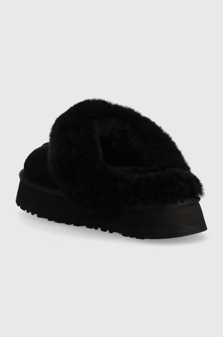 Шкіряні тапочки UGG W Disquette колір чорний 