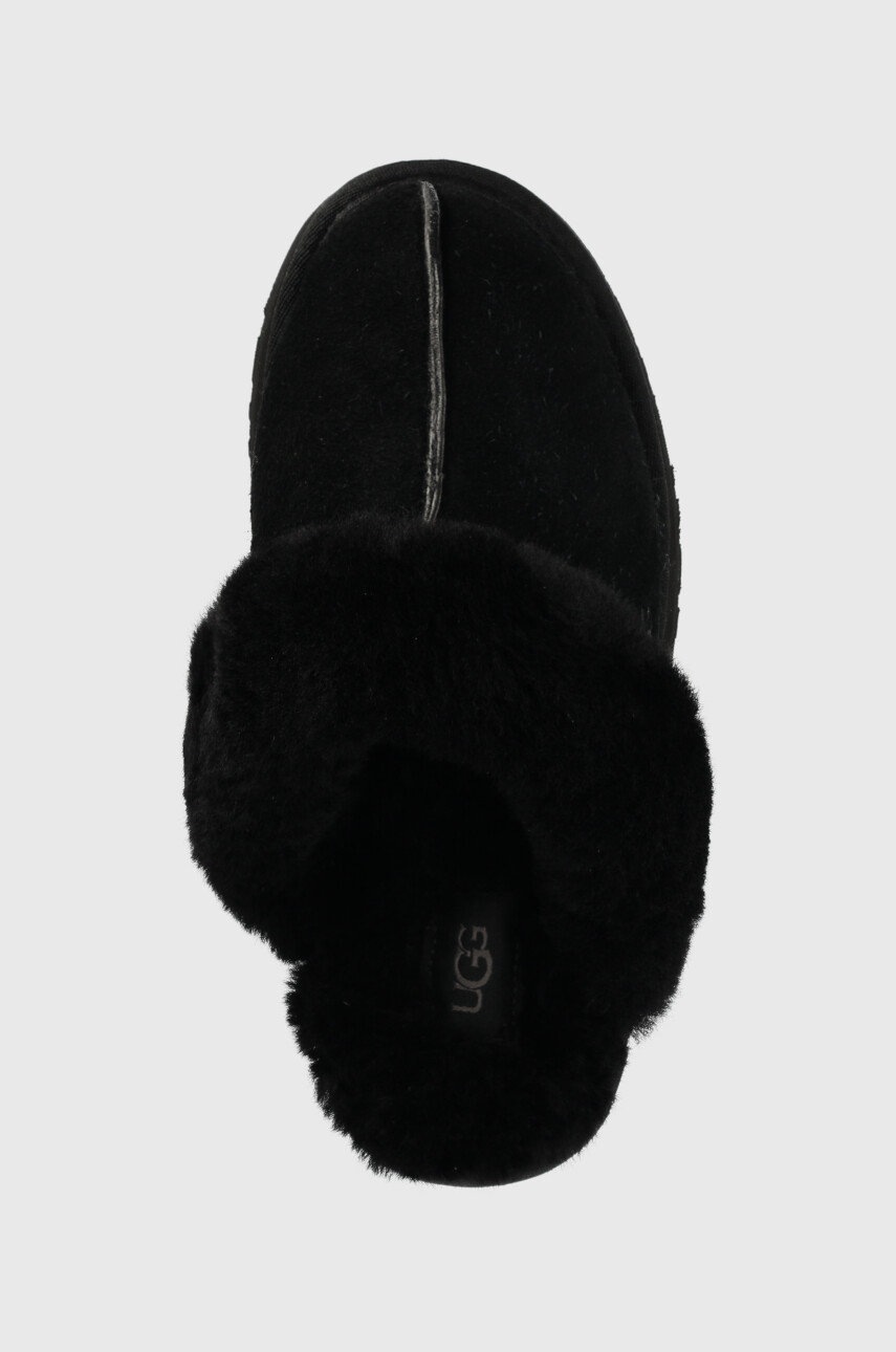 Шкіряні тапочки UGG W Disquette колір чорний 