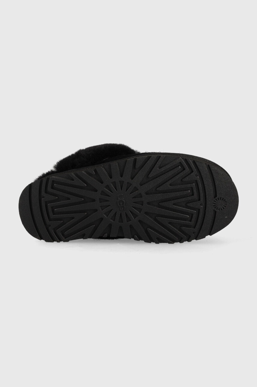 Шкіряні тапочки UGG W Disquette колір чорний 