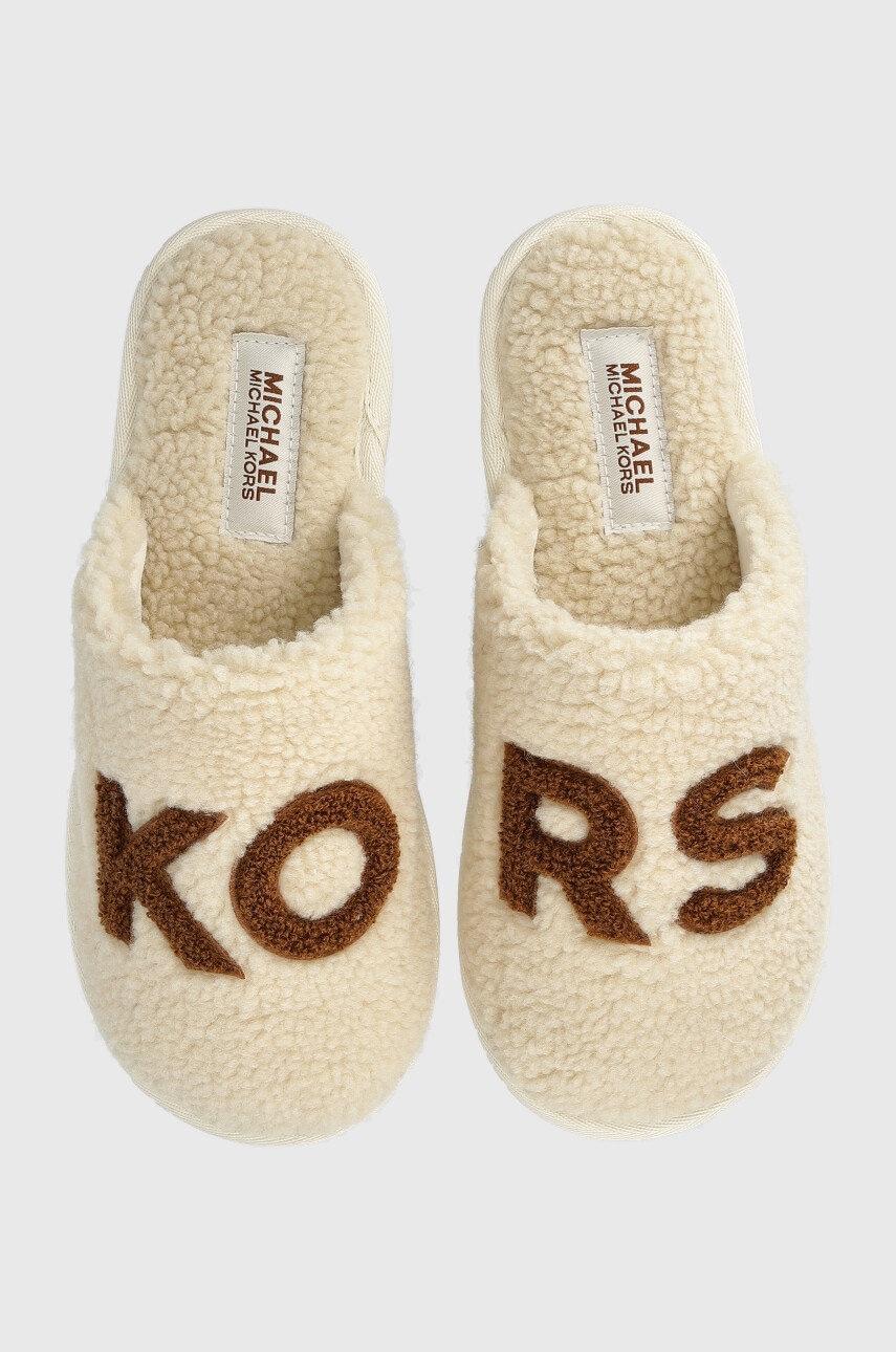 Michael michael kors papuci de casa janis culoarea bej
