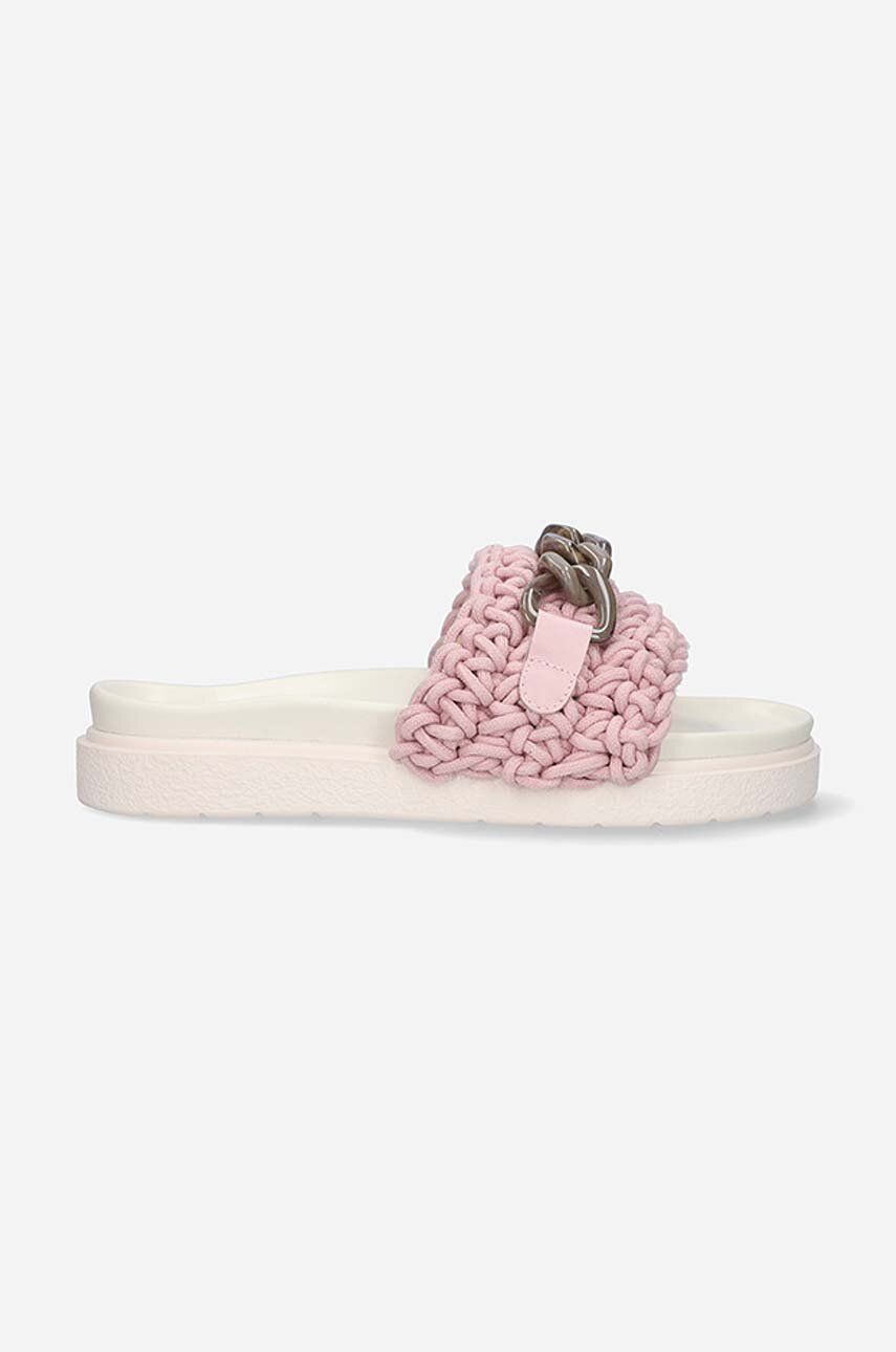 Pantofle Inuikii Woven Chain Slipper dámské, růžová barva, na platformě - růžová -  Svršek: Tex
