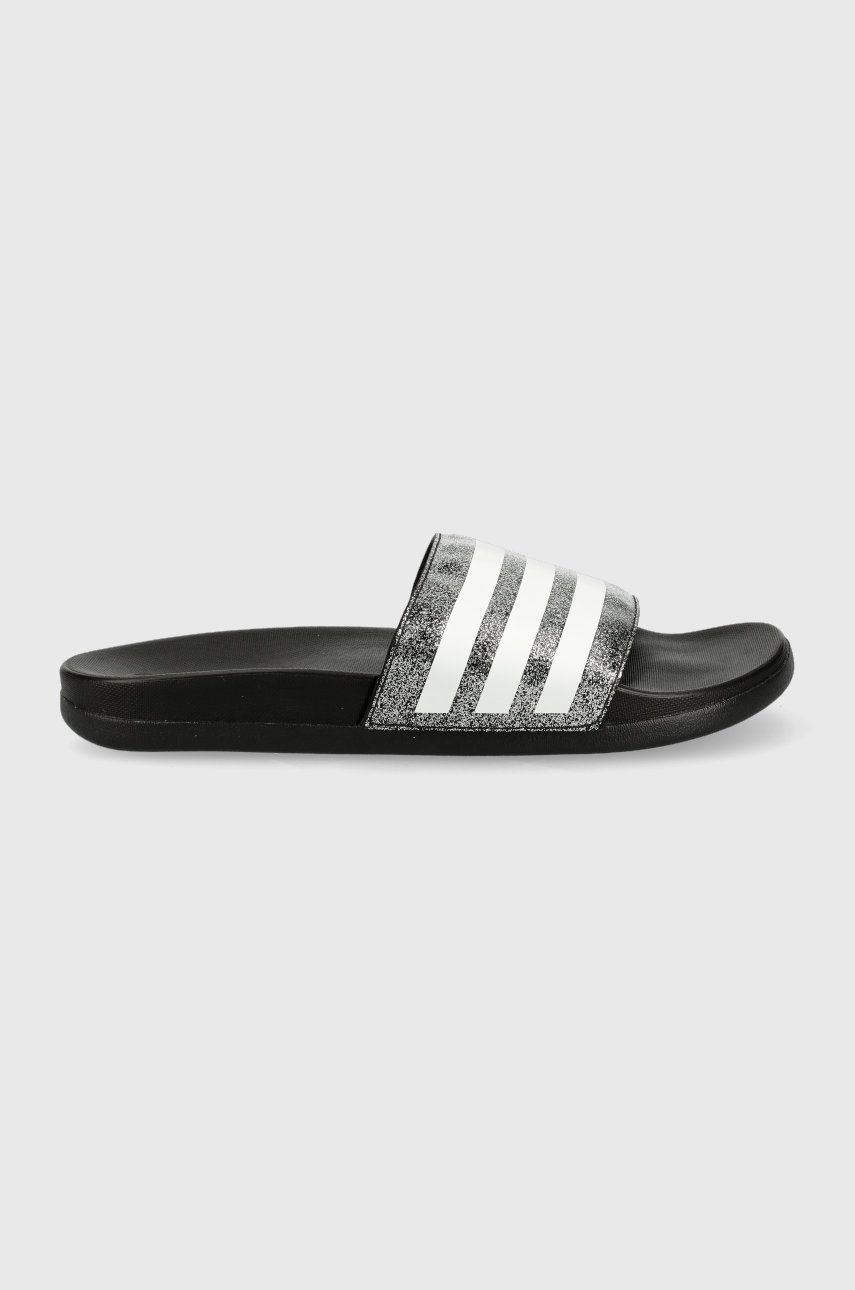 Levně Dětské pantofle adidas FY8836 černá barva