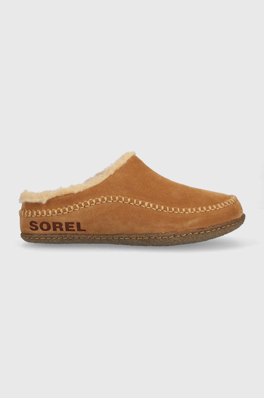 Sorel papuci din piele intoarsa Lanner Ridge culoarea maro