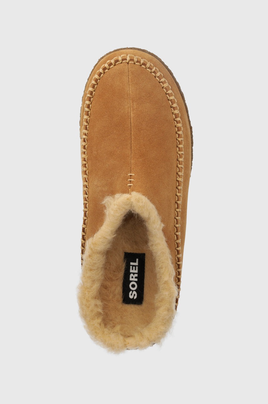 Παντόφλες σουέτ Sorel Lanner Ridge χρώμα: καφέ φωτογραφία