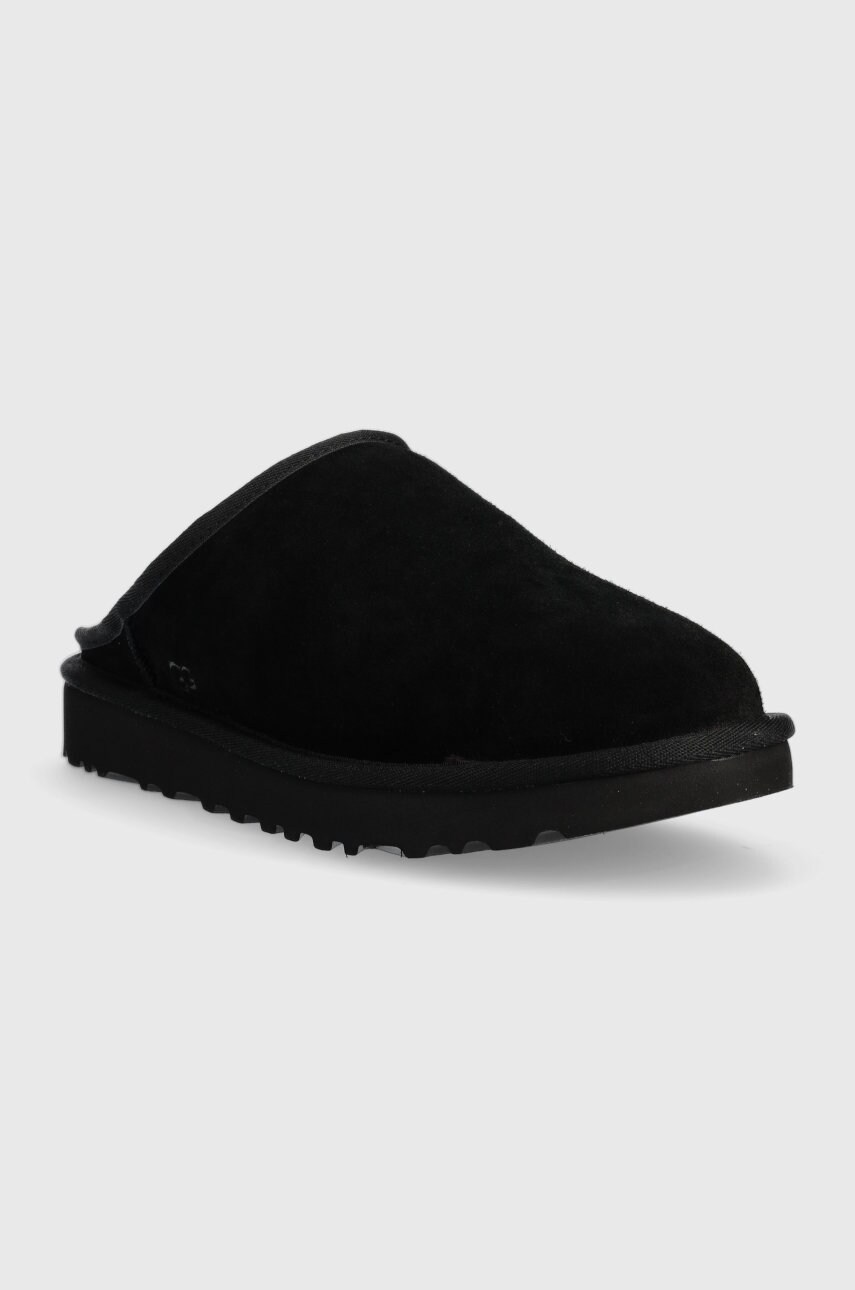 Παντόφλες σουέτ UGG M Classic Slip-on χρώμα: μαύρο φωτογραφία