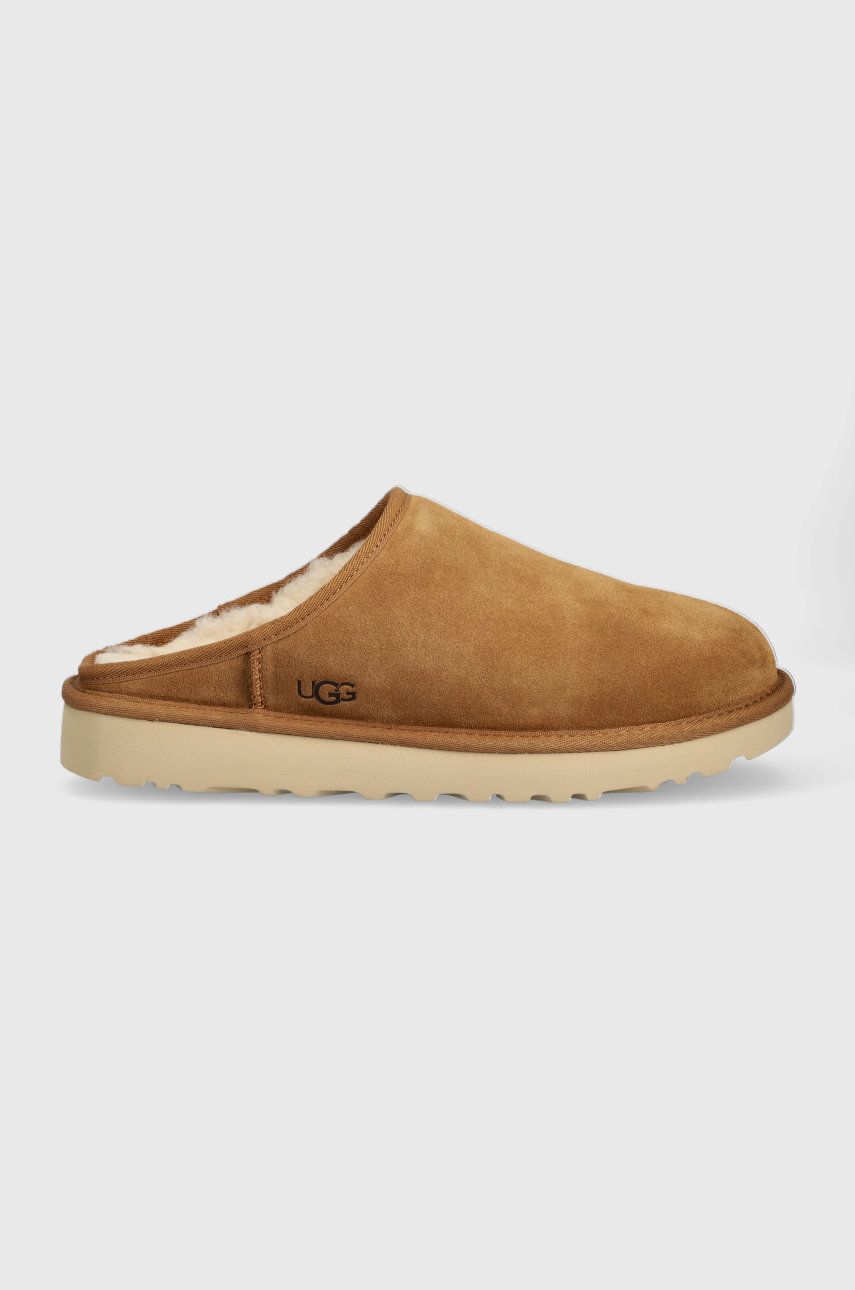 UGG papuci din piele intoarsa M Classic Slip-on culoarea maro