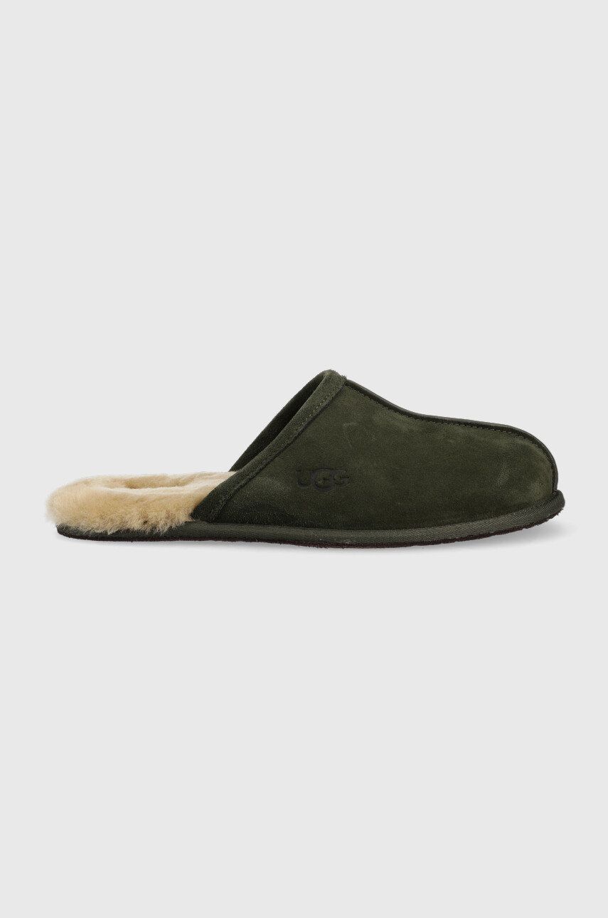 Semišové papuče UGG M Scuff zelená barva - zelená -  Svršek: Semišová kůže Vnitřek: Textil