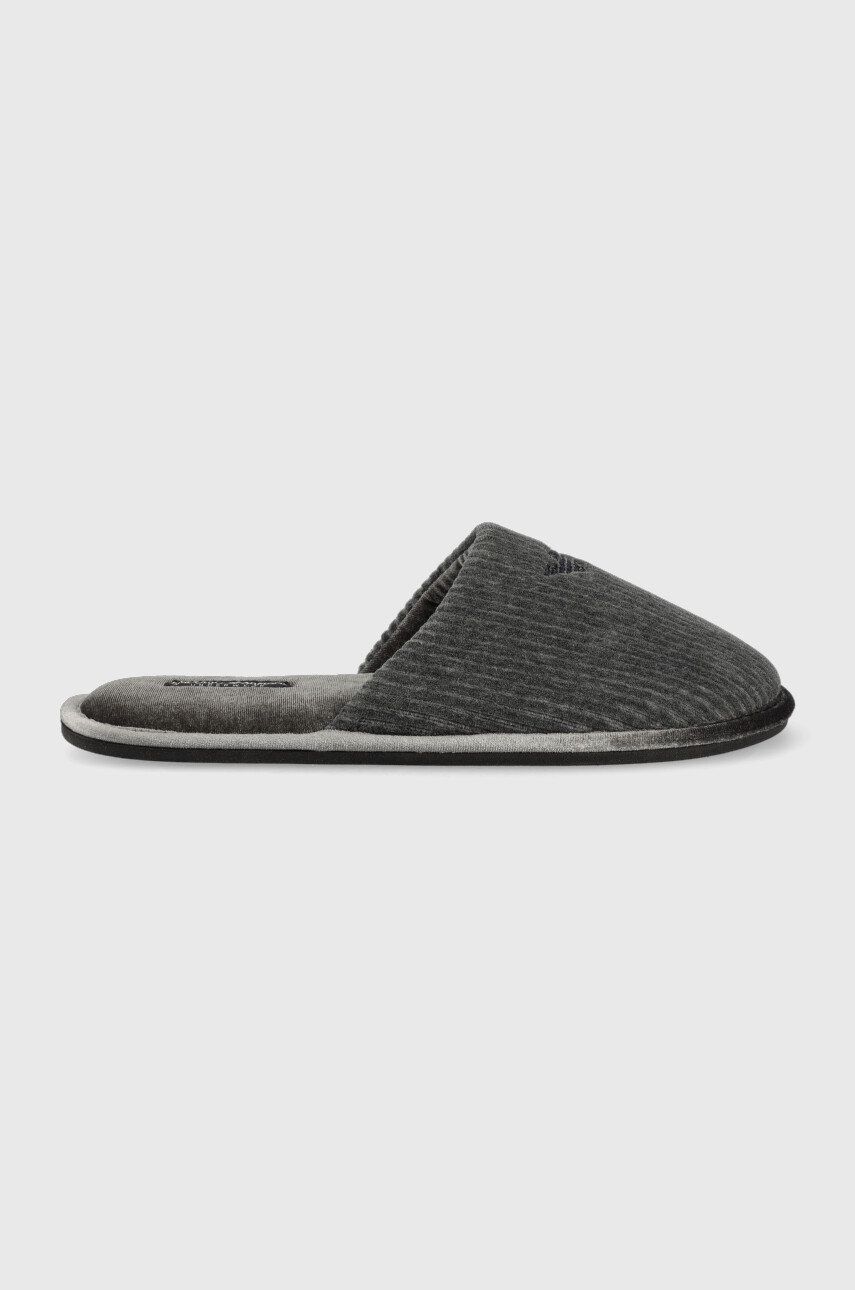 Pantofle Emporio Armani Underwear šedá barva - šedá -  Svršek: Textilní materiál Vnitřek: 