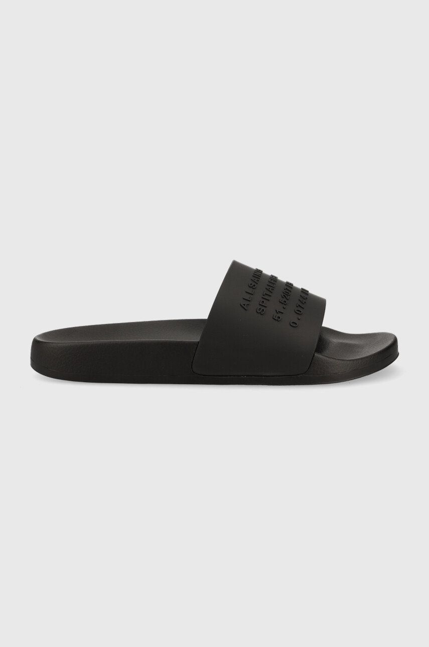 Pantofle AllSaints Renegade pánské, černá barva - černá -  Svršek: Umělá hmota Podrážka: U