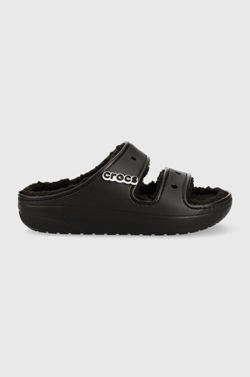 Crocs papuci Classic Cozzzy Sandal culoarea negru 207446.060-BLK.BLK