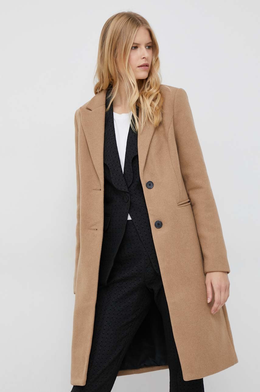 

Палто с вълна Vero Moda в бежово с преходна изолация, Бежов