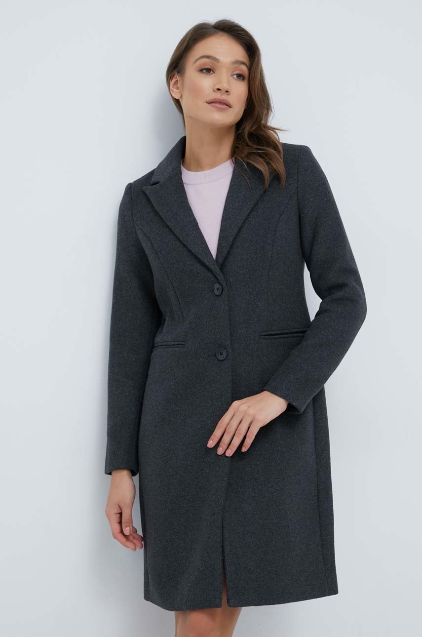 

Палто с вълна Vero Moda в сиво с преходна изолация, Сив