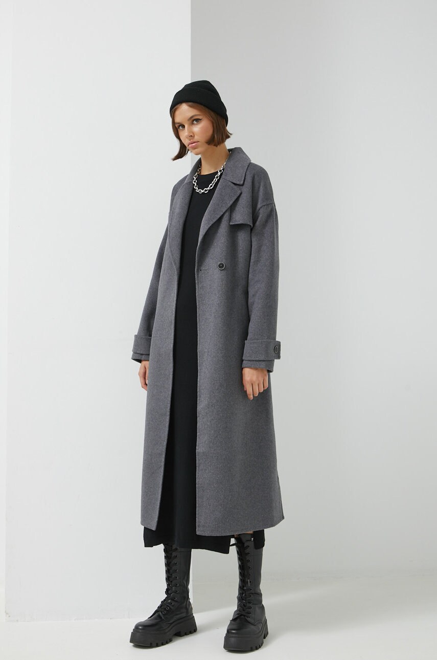 Tom tailor palton din lana culoarea negru, de tranzitie