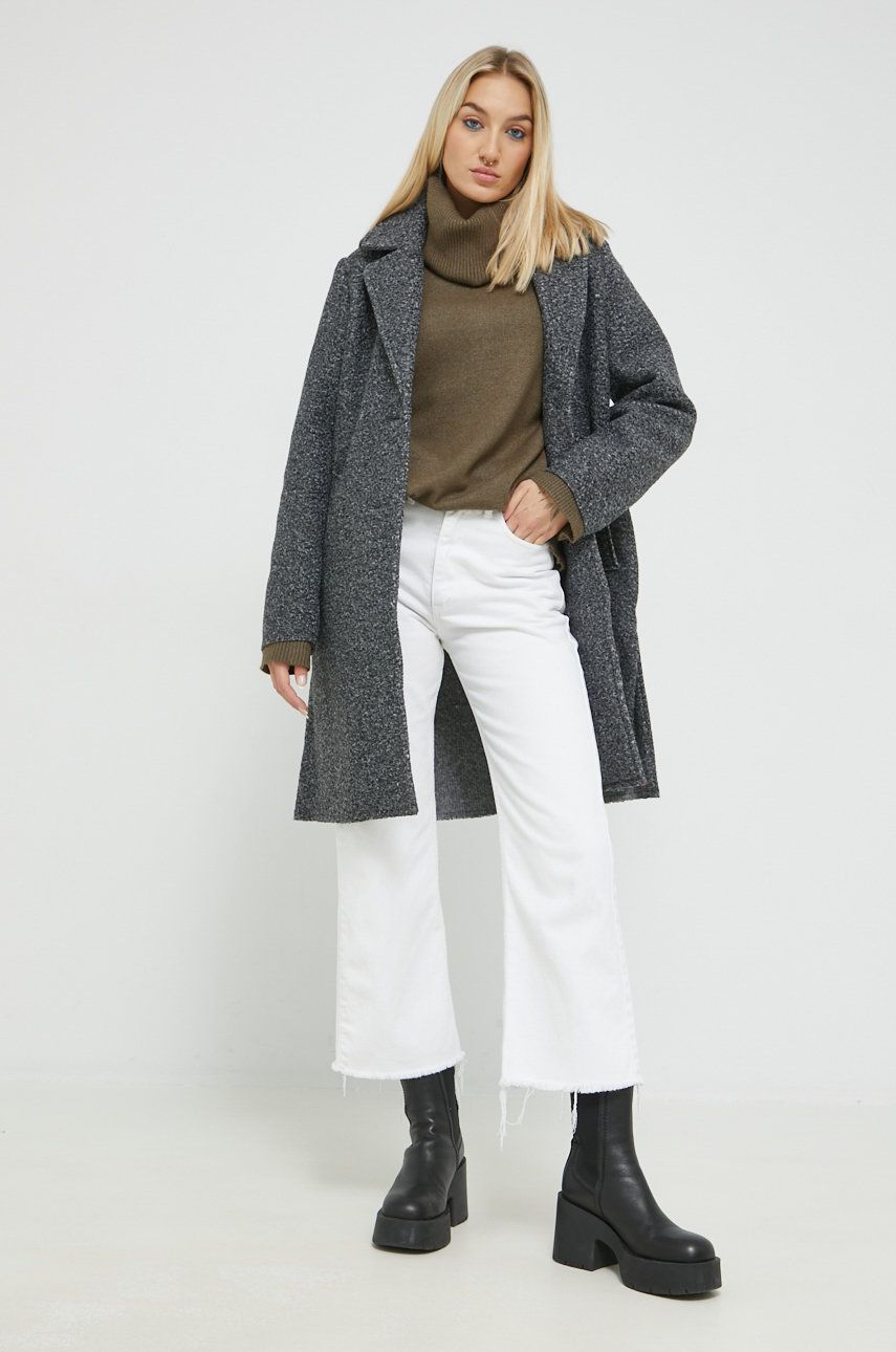 Tom Tailor palton femei, culoarea gri, de tranzitie answear.ro imagine noua