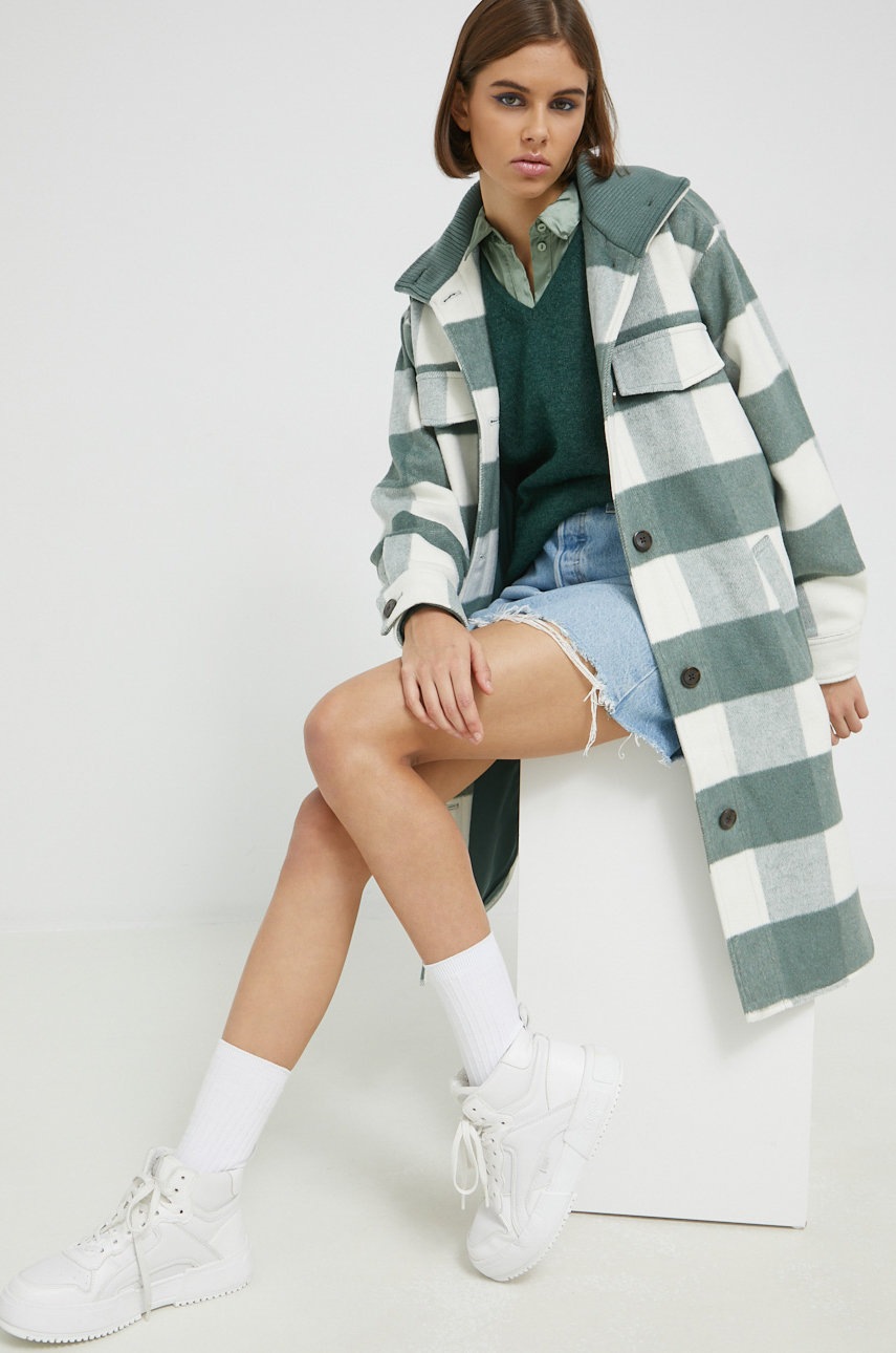 

Палто с вълна Tom Tailor в зелено с преходна изолация, Зелен