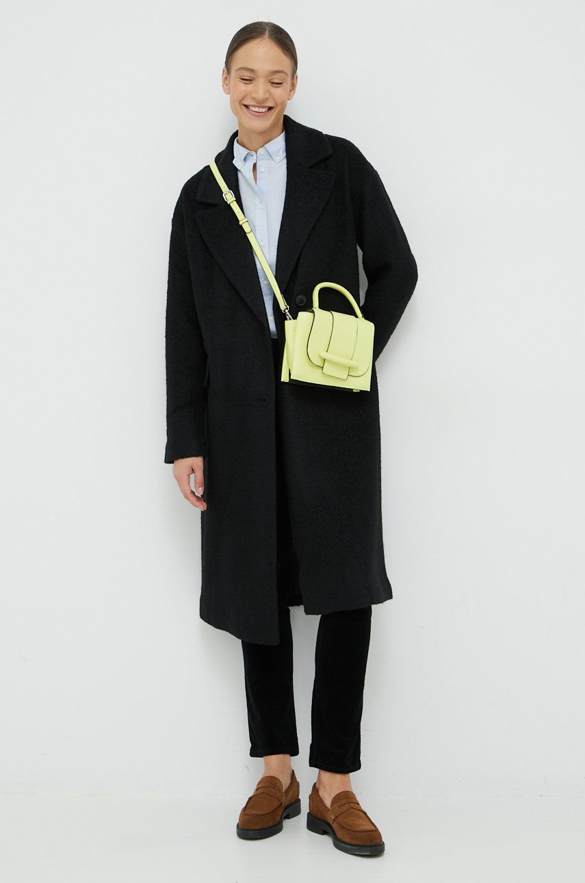 Vero Moda palton din lana culoarea negru, de tranzitie, oversize answear.ro imagine noua gjx.ro