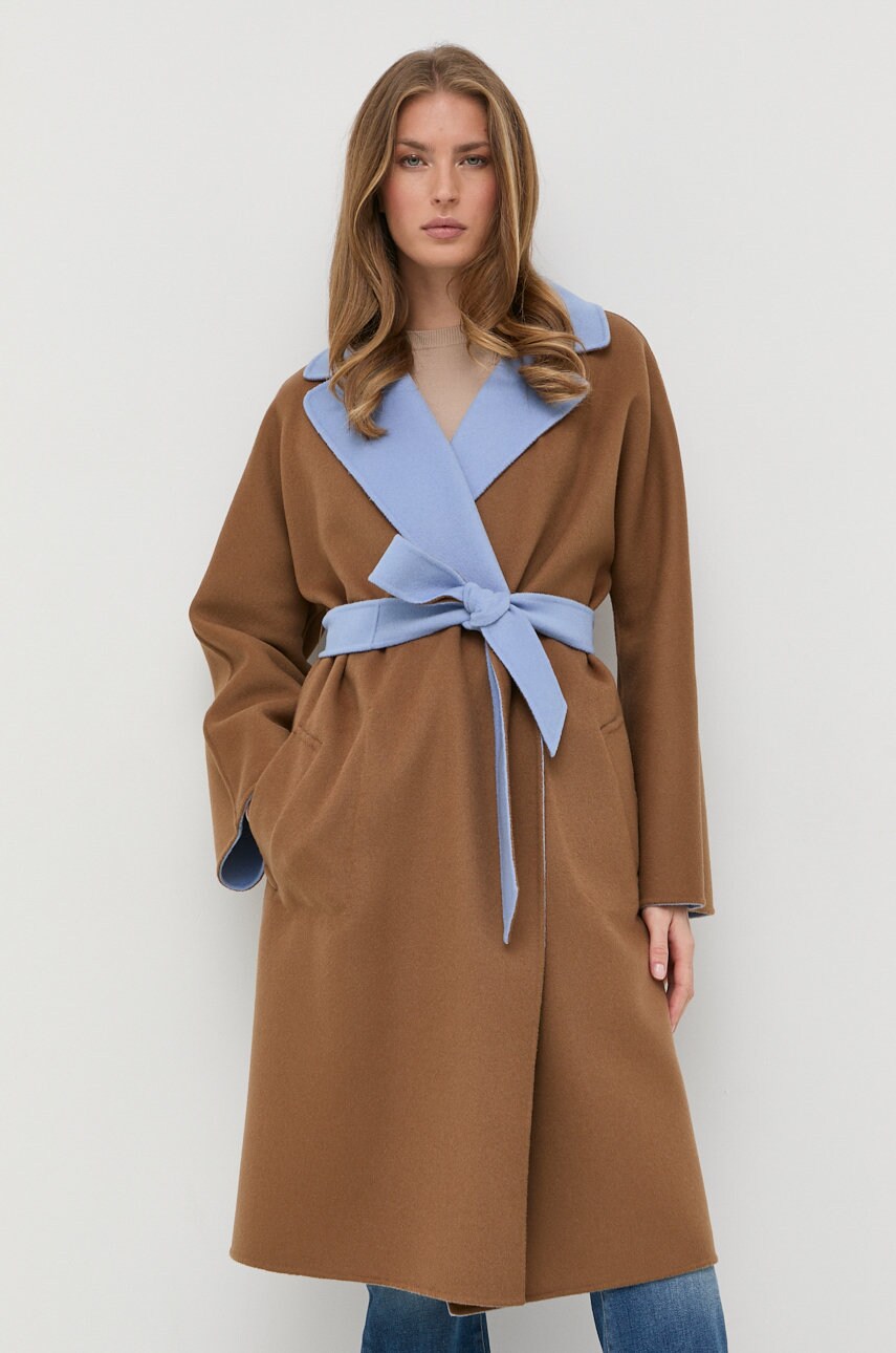 

Двустороннее шерстяное пальто Weekend Max Mara переходной oversize
