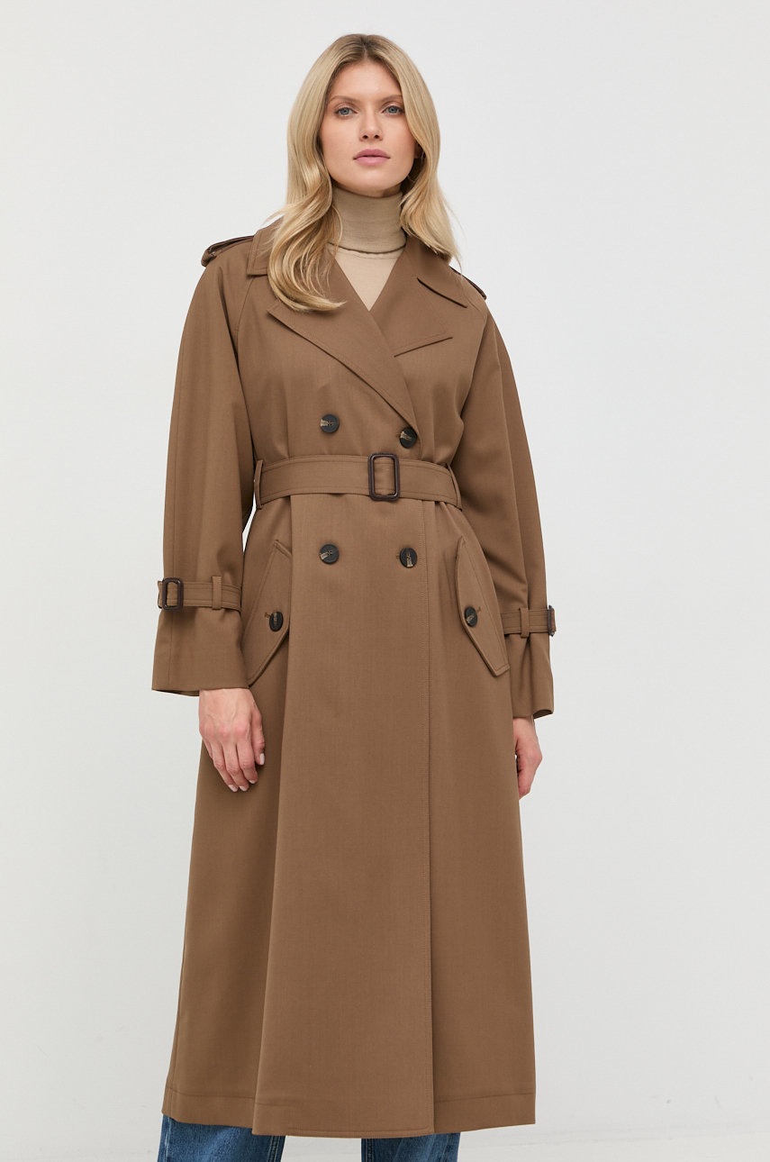 

Плащ Weekend Max Mara цвет коричневый переходной двубортный