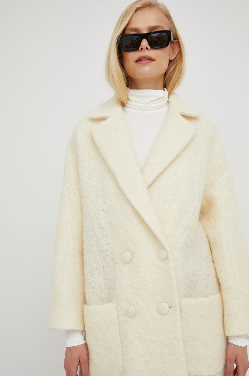 

Шерстяное пальто Red Valentino цвет бежевый переходной oversize