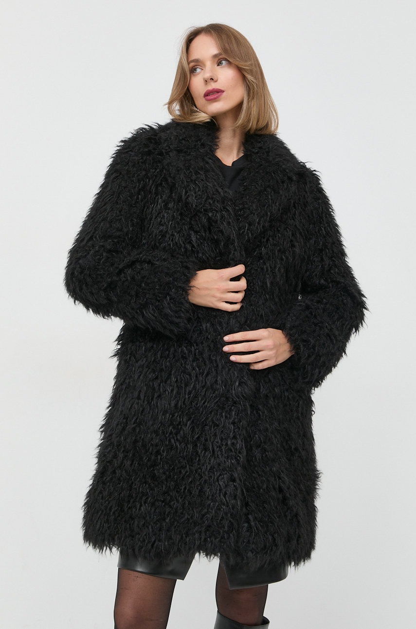 

Палто с вълна Red Valentino в черно с преходна изолация, Черен