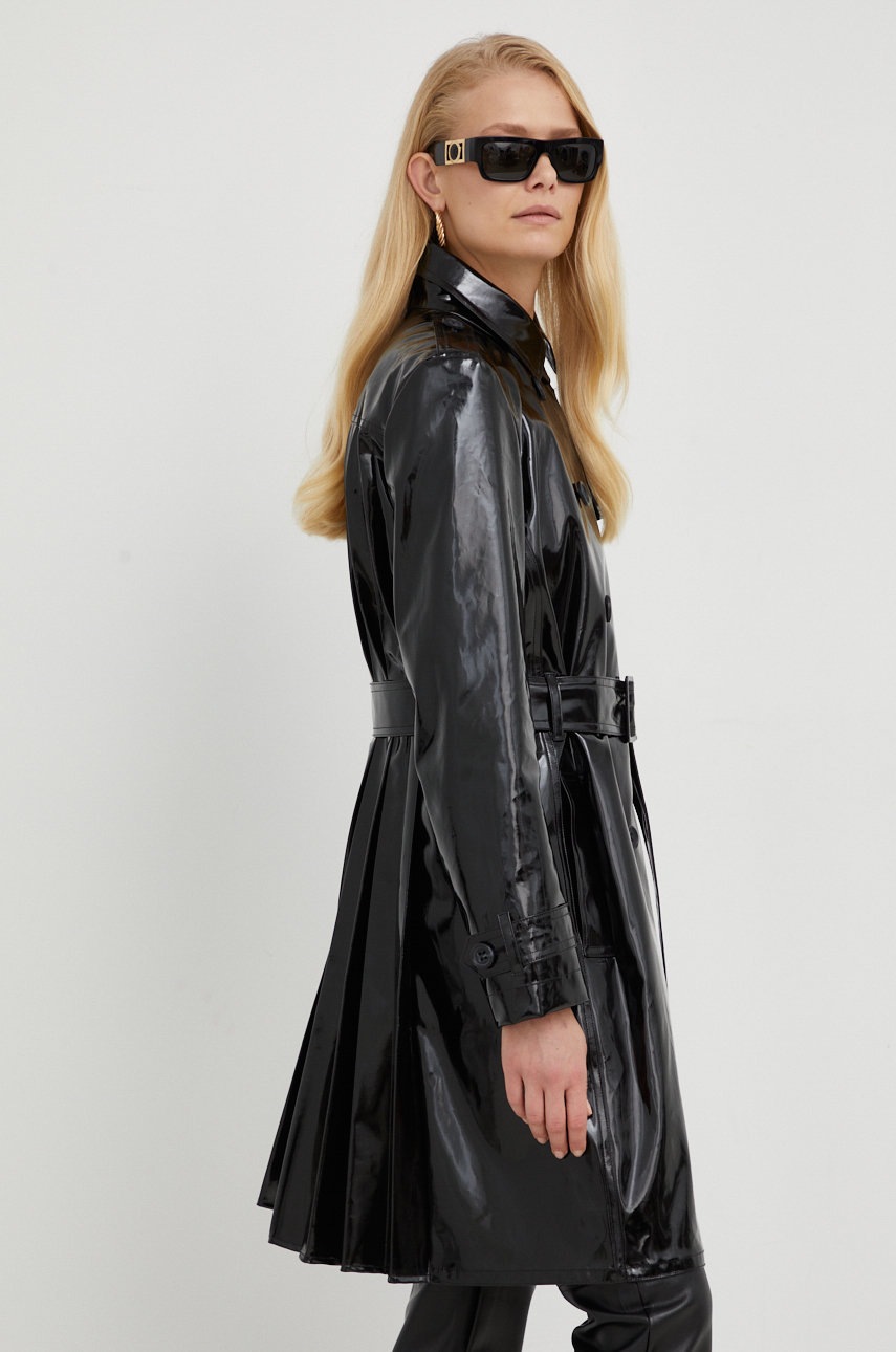 

Шлифер Red Valentino дамски в черно с преходна изолация с двуредно закопчаване, Черен