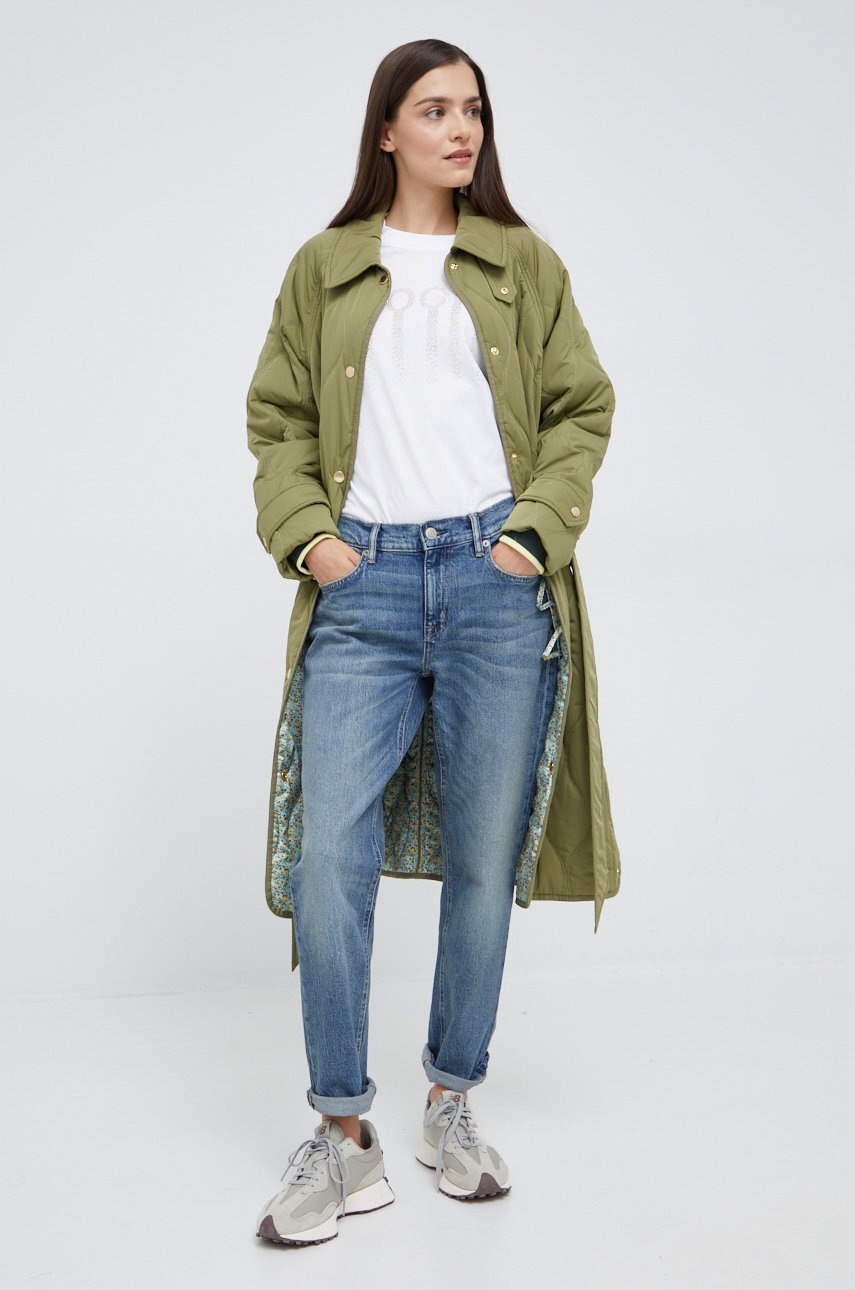

Пальто Scotch & Soda женский цвет зелёный переходная