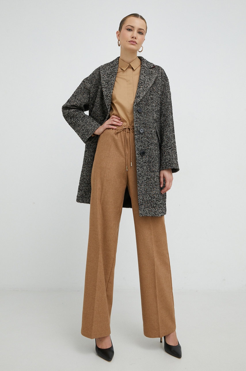

Пальто з домішкою вовни MAX&Co. Baia колір чорний перехідне oversize