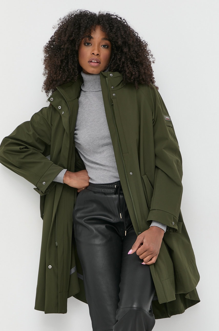 Max mara leisure geaca de ploaie femei, culoarea verde, de tranzitie