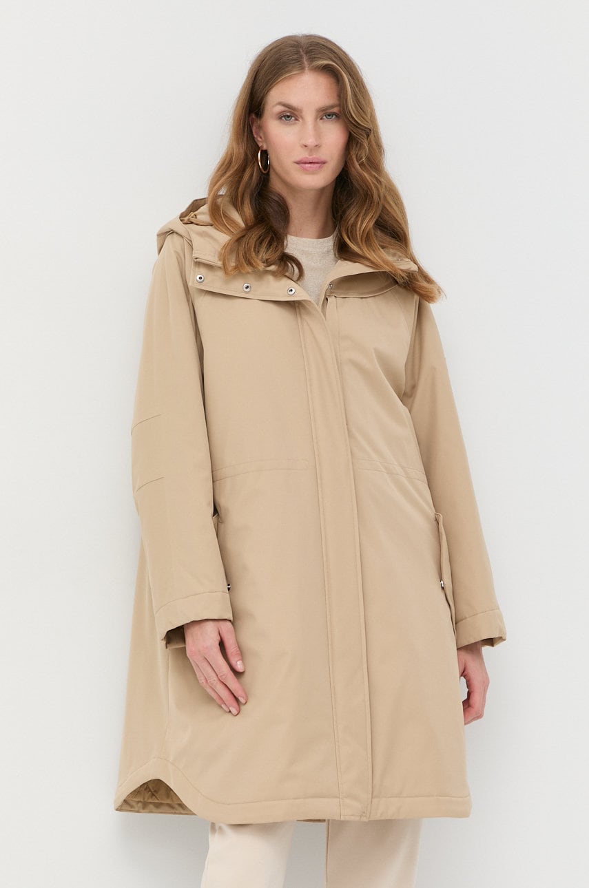 Max mara leisure geaca femei, culoarea bej, de iarna