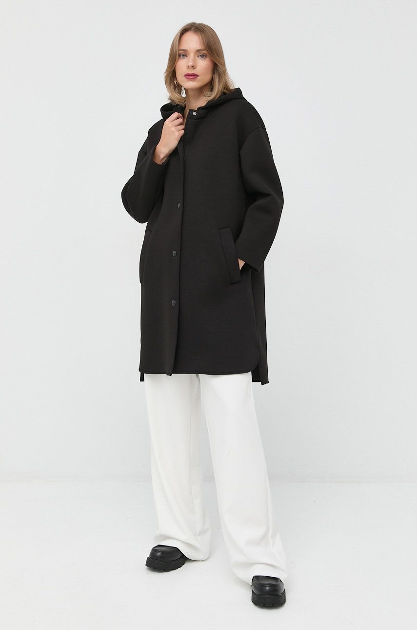 Max Mara Leisure palton femei, culoarea negru, de tranzitie answear.ro