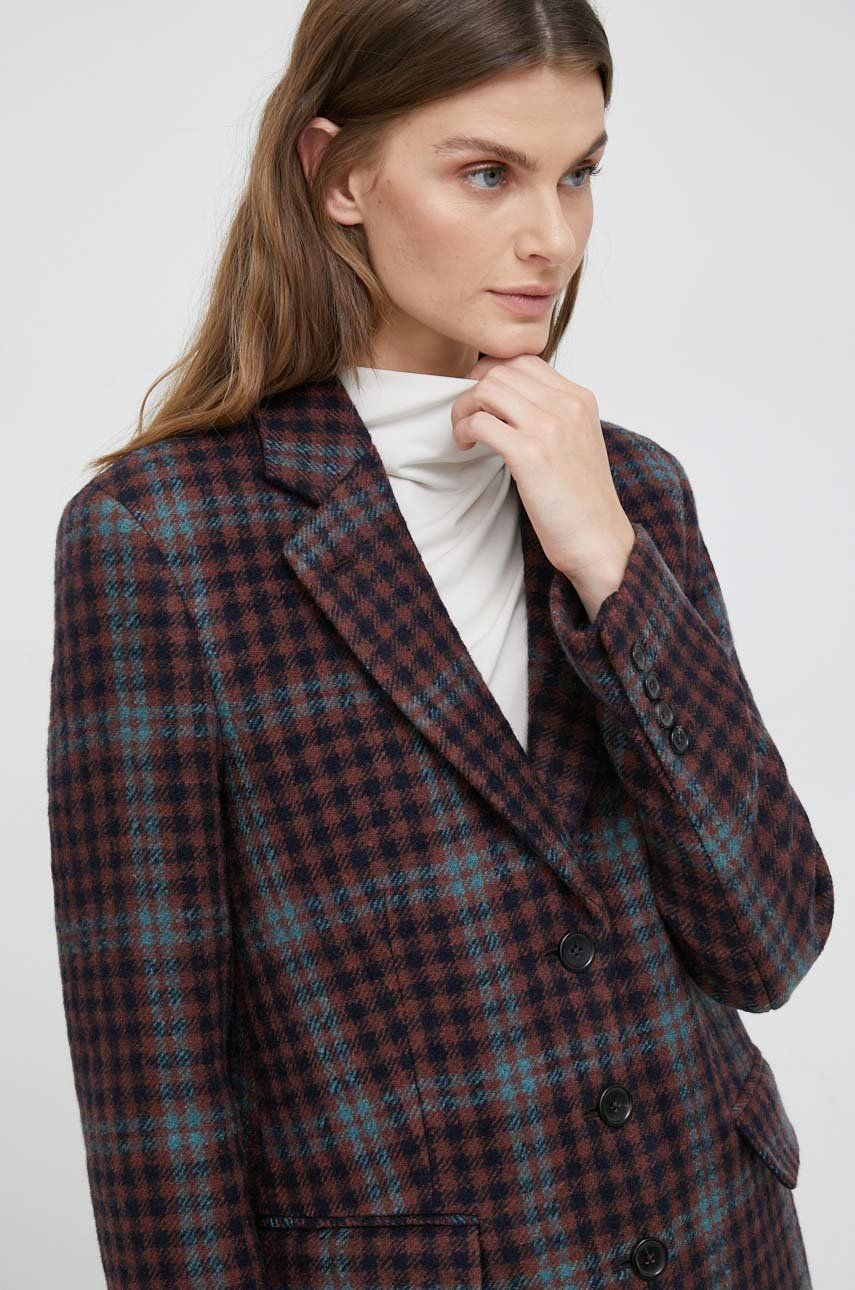 PS Paul Smith palton de lana culoarea maro, de tranzitie answear.ro imagine megaplaza.ro