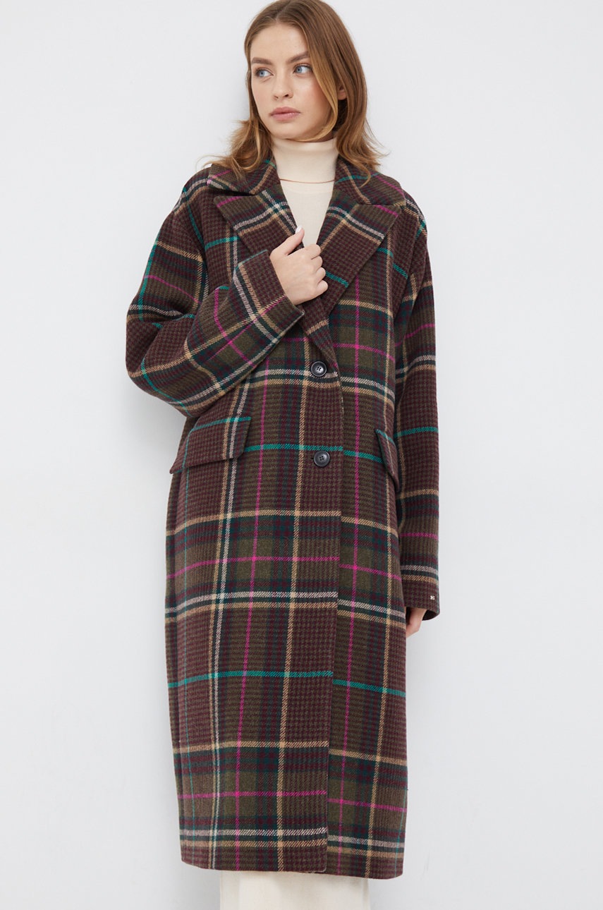 

Пальто с примесью шерсти Tommy Hilfiger цвет зелёный переходной oversize