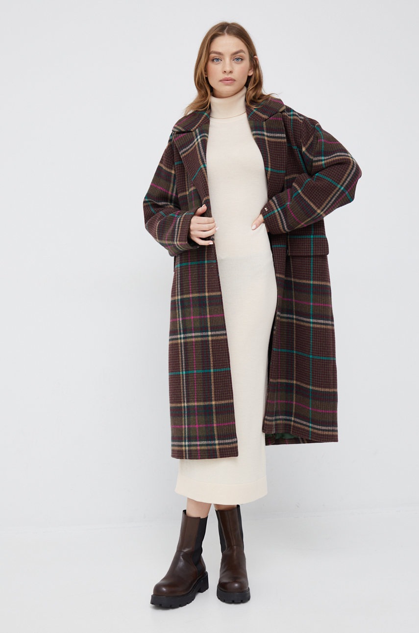 

Пальто с примесью шерсти Tommy Hilfiger цвет зелёный переходной oversize
