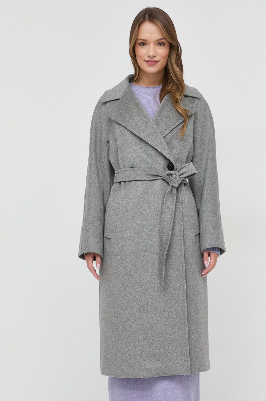 Weekend max mara palton de lana culoarea gri, de tranzitie