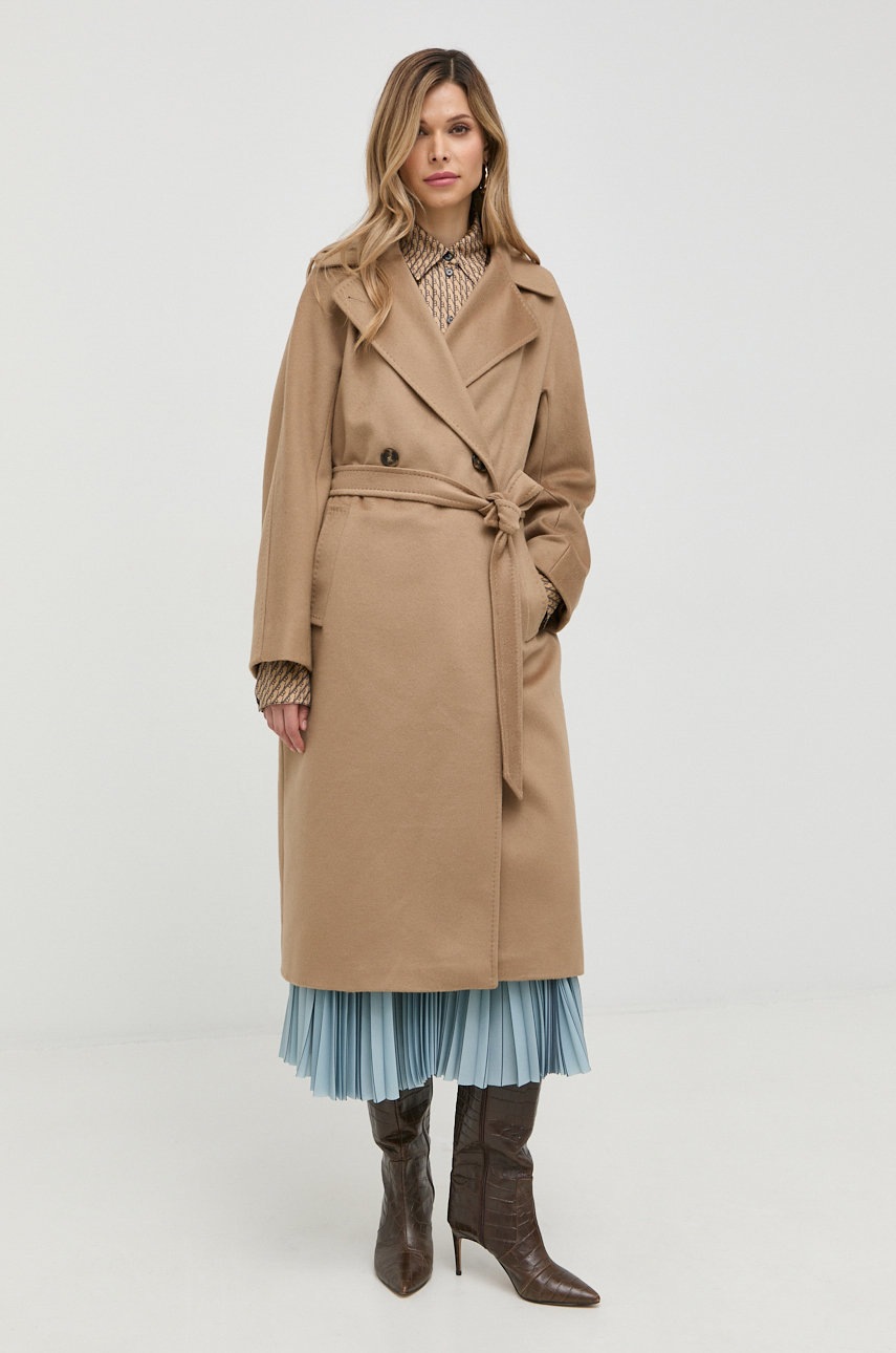 

Вълнено палто Weekend Max Mara в кафяво с преходна изолация, Кафяв