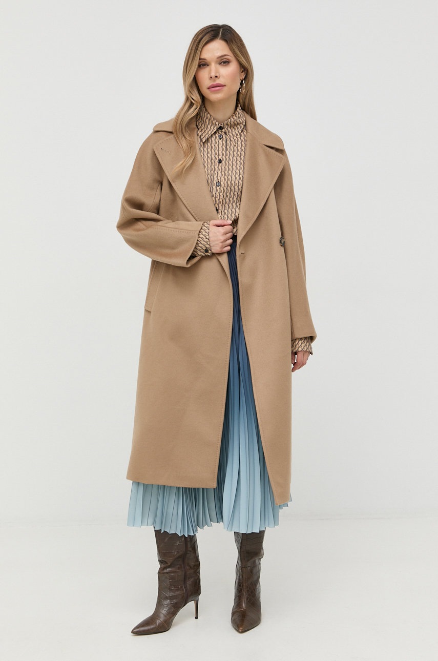 

Шерстяное пальто Weekend Max Mara цвет коричневый переходной