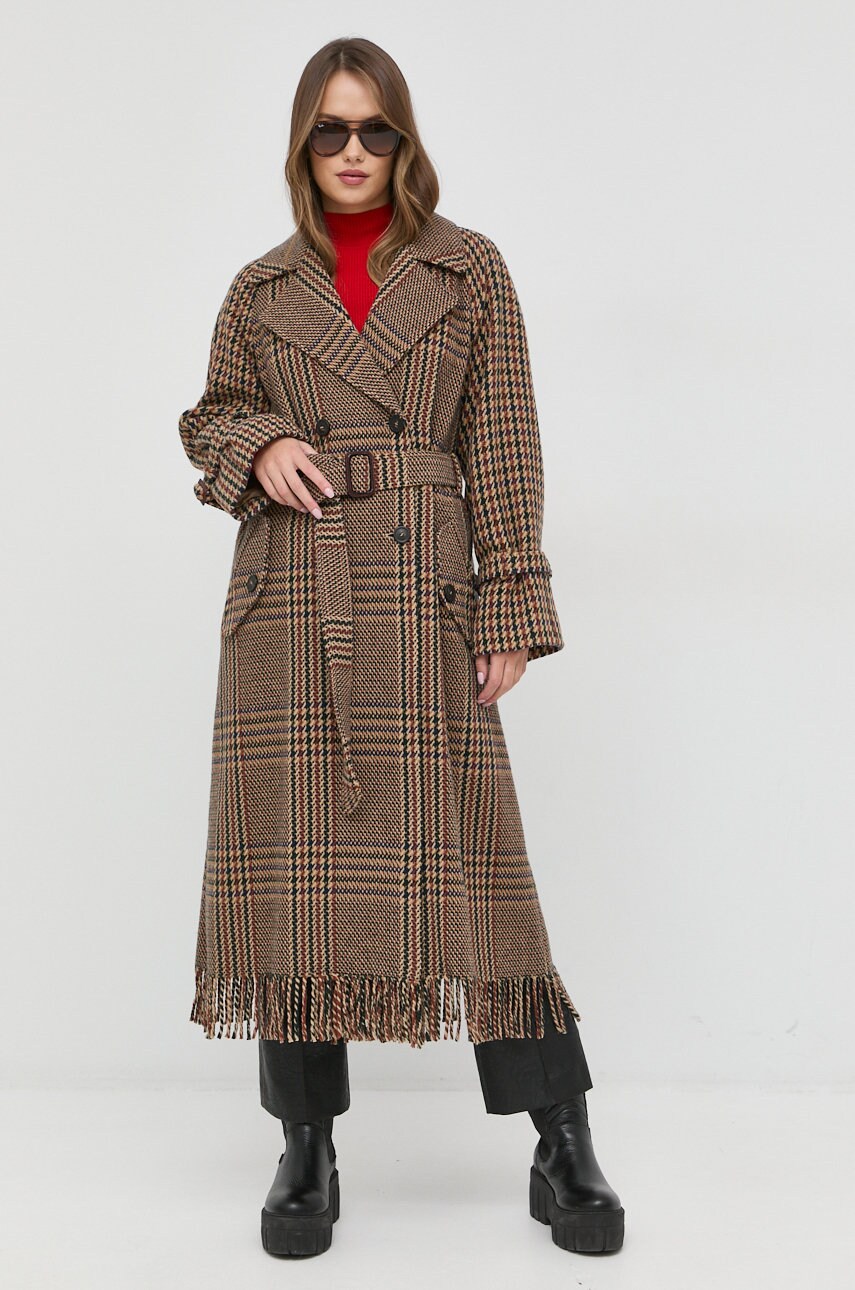 Weekend max mara palton de lana de tranzitie, cu doua randuri de nasturi