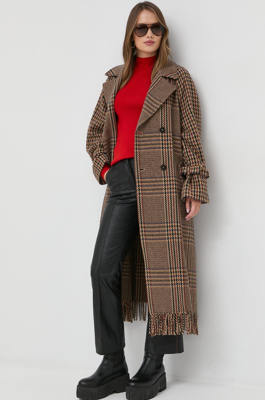 

Шерстяное пальто Weekend Max Mara переходной двубортный