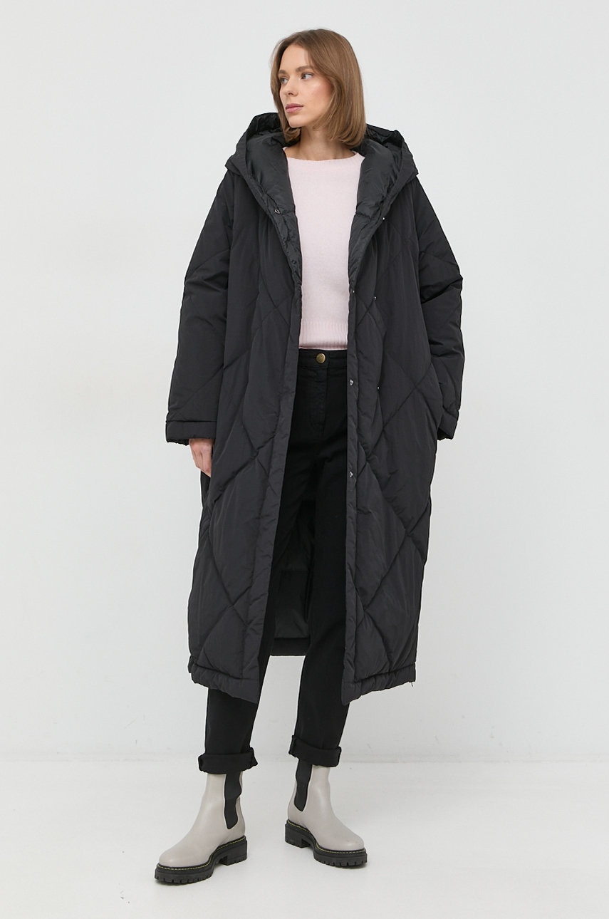 Weekend max mara geaca de puf cu doua fete femei, culoarea negru, de iarna