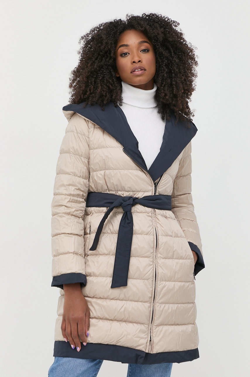 

Двухсторонняя пуховая куртка Weekend Max Mara женская цвет синий переходная