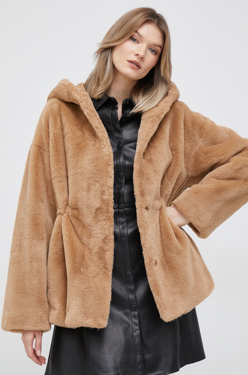 Pennyblack geaca femei, culoarea maro, de tranzitie, oversize