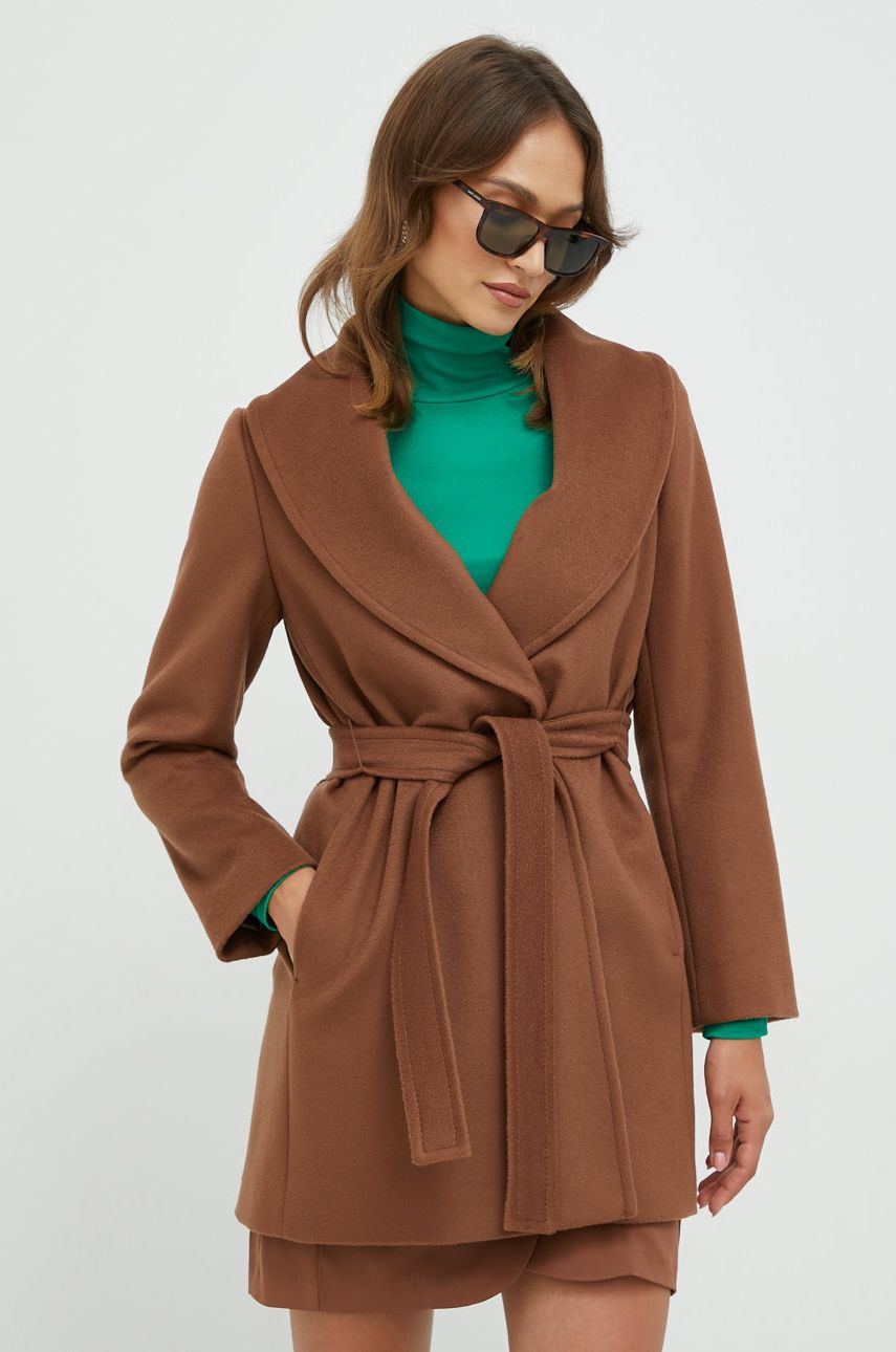Pennyblack palton de lana culoarea maro, de tranzitie answear.ro imagine noua