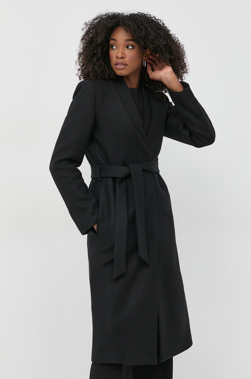 Ivy Oak palton de lana culoarea negru, de tranzitie answear.ro imagine noua