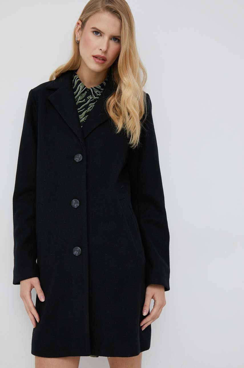 

Палто с вълна GAP в черно с преходна изолация, Черен