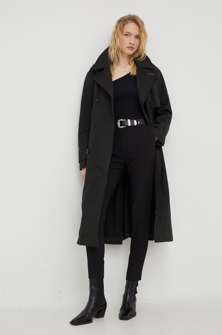 

Пальто G-Star Raw жіночий колір чорний перехідний двобортний